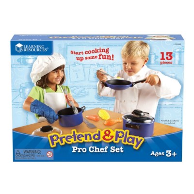 learning resources pro chef set pretend play toy for kids box