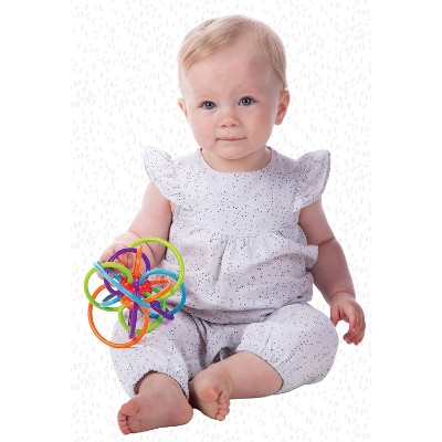 manhattan winkel rattle & teether sensory toy for toddlers play