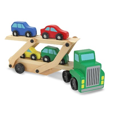 car carrier truck and cars wooden toys for kids and toddlers display