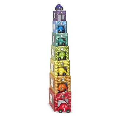 melissa & doug nesting & sorting toy cars tower