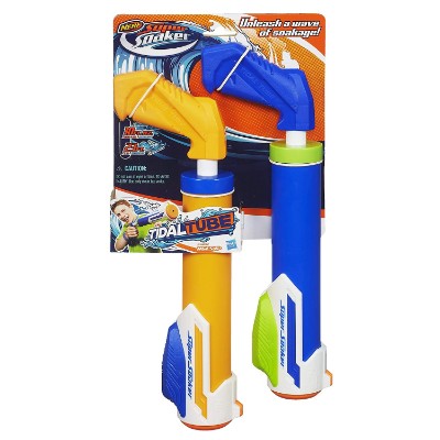 super soaker tidal tube blaster 2-pack water toy for kids package