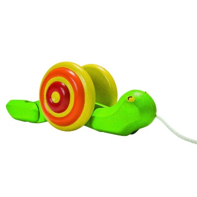 planToys snail pull toy for kids side view