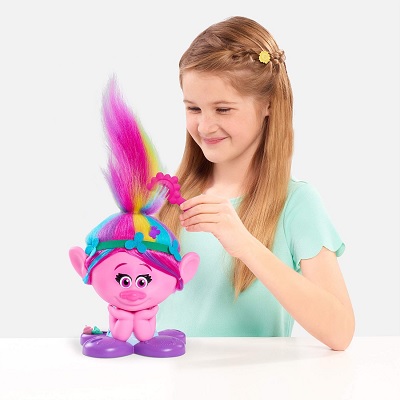 poppy true colors styling head dreamworks trolls toy kid playing