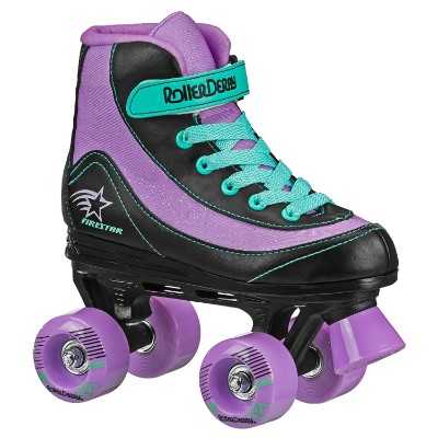 roller derby 1978-01 firestar roller skates for kids purple and black