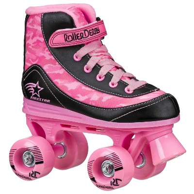 roller derby 1978-01 firestar roller skates for kids pink and black