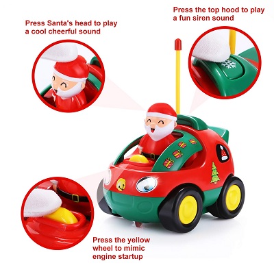 sgile remote control santa car christmas toy features