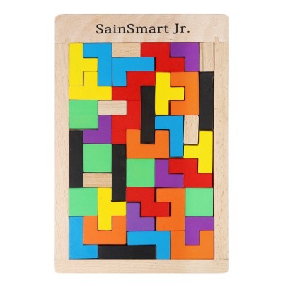 sainSmart jr. tetris puzzle wooden toys for kids and toddlers assembled