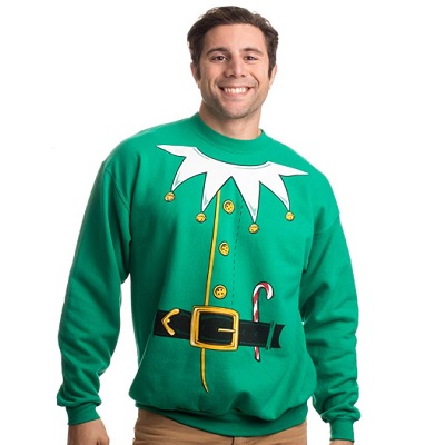 santas elf costume christmas sweater green