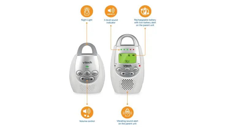 The VTech DM221 Audio Baby Monitor includes a user manual.