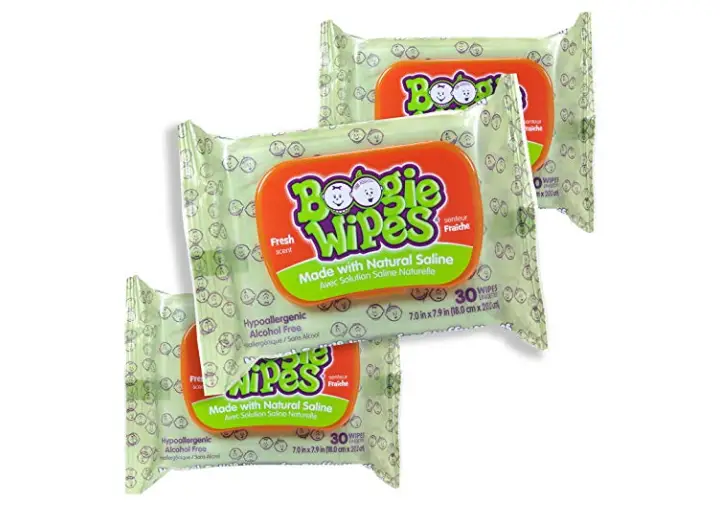 Boogie Wipes come in 3 packs with total of 90 wipes. 