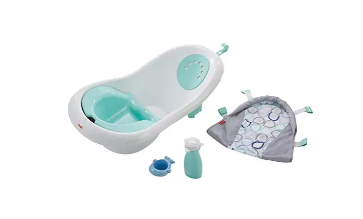 The Fisher-Price 4-in-1 Sling 'n Seat Tub is easy to clean.