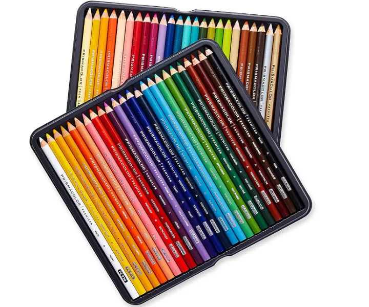 The prismacolor premier colored pencils featured 48 soft core pencils. 
