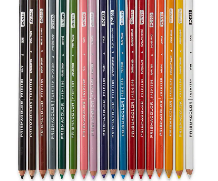 The prismacolor premier colored pencils are perfect for shading and blending.