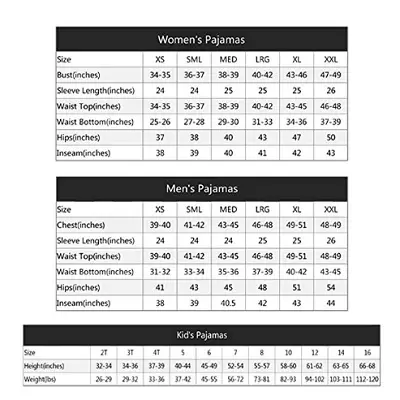 shelry tree size chart