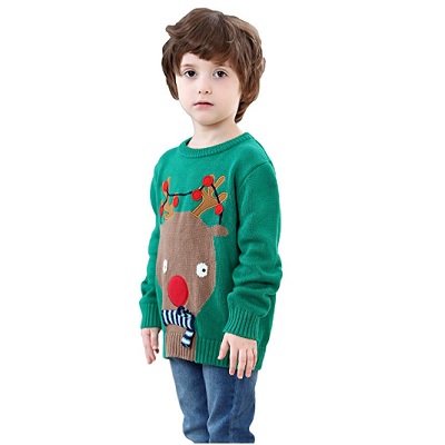 shineflow kids rudolph sweater christmas sweater green