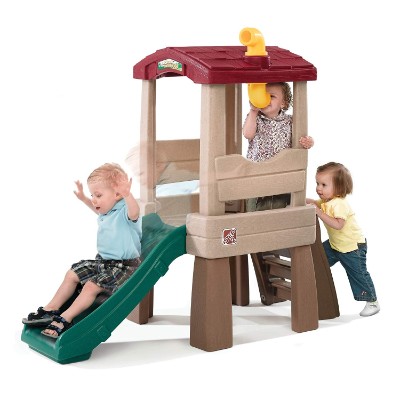 naturally playful lookout treehouse indoor toddler slide side view