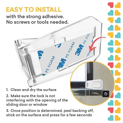 Sure Basics Sliding Clear 4-Pack Best Window Locks installation