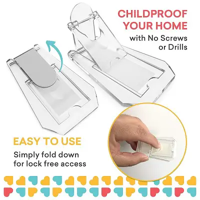 Sure Basics Sliding Clear 4-Pack Best Window Locks childproof