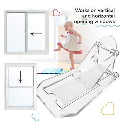 Sure Basics Sliding Clear 4-Pack Best Window Locks vertical