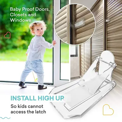 Sure Basics Sliding Clear 4-Pack Best Window Locks child proof