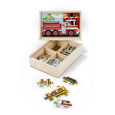 melissa & doug vehicles wooden puzzle jigsaw