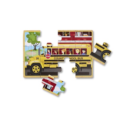melissa & doug vehicles wooden puzzle pieces