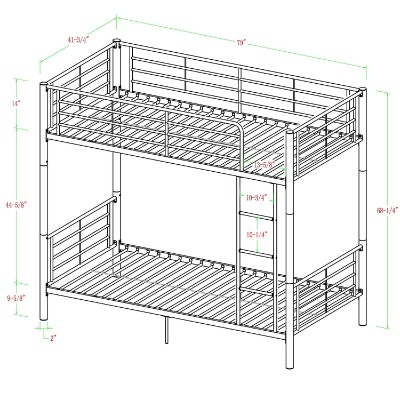 walker edison twin-over-twin bunk and loft bed for kids size