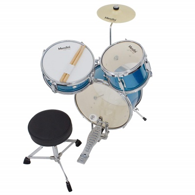 mendini cecilio 3-piece junior set drum set for kids and toddlers angle