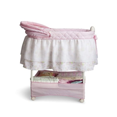 delta children gliding disney princess bassinet side view