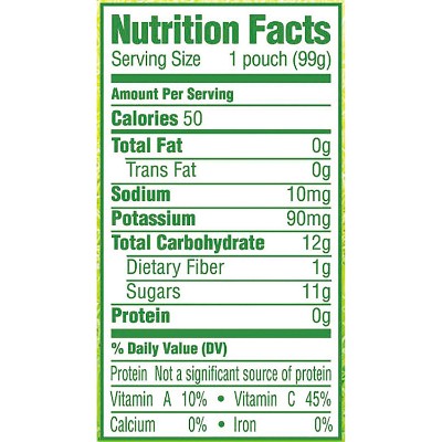 gerber organic baby food fruit & veggie nutrition facts