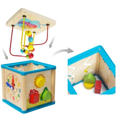 luaLua baby wooden activity cube inside look