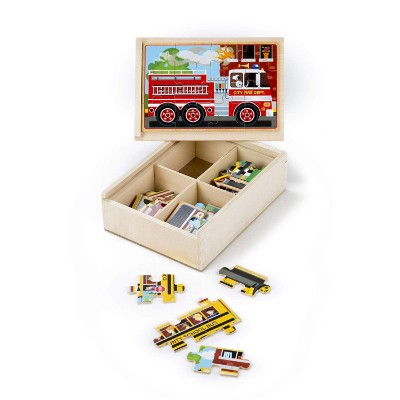 melissa doug vehicles 4 in a box jigsaw puzzle for kids storage