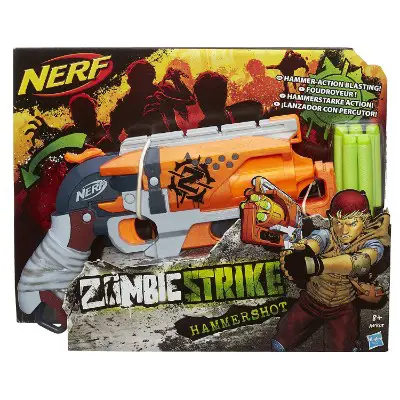 zombie strike hammershot blaster nerf gun display