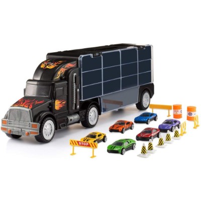 play 22 truck transport car carrier gifts for 6 year old boys accessories