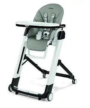 The Peg Perego Siesta high-chair in grey.