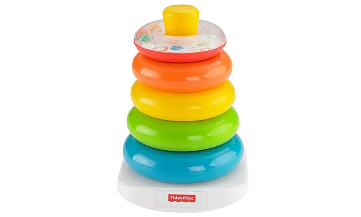 The Fisher-Price Rock-a-Stack has 5 colorful rings.