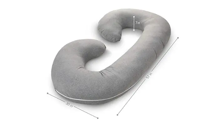 PharMeDocPregnancy Pillow with Jersey Cover, C Shaped Full Body Pillow