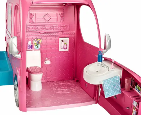 barbie pop-up camper vehicle toys that start with b inside