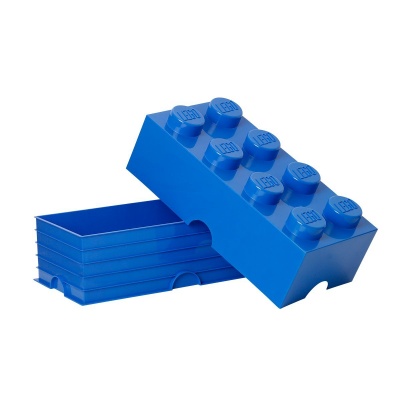 lego storage container brick 8 bright blue open box