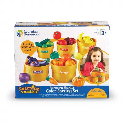 farmer's market color sorting set learning resources toy box