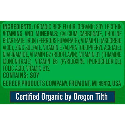 gerber single-grain oatmeal organic baby cereal ingredients