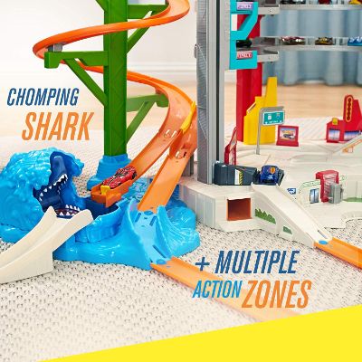 hot wheels race track shark