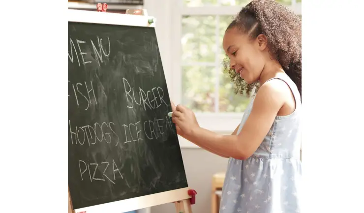 The Melissa and Doug Wooden Standing Art Easel is foldable.