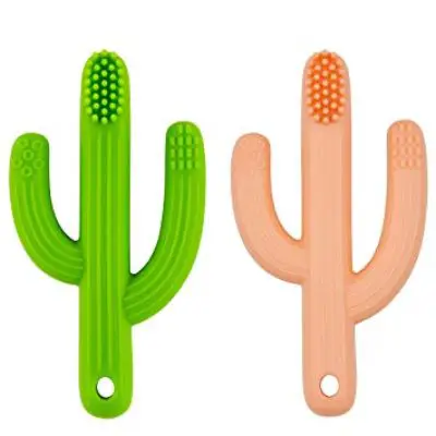 baby munka cactus teether baby & toddler toothbrush colors