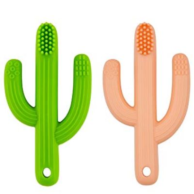 baby munka cactus teether baby & toddler toothbrush colors