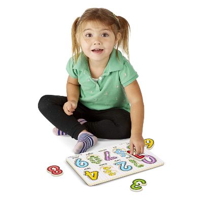 melissa & doug alphabet & numbers wooden puzzle child playing