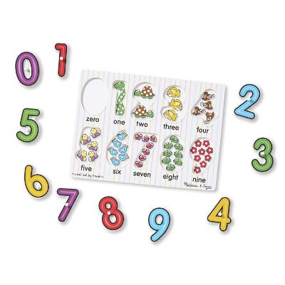 melissa & doug alphabet & numbers wooden puzzle numbers