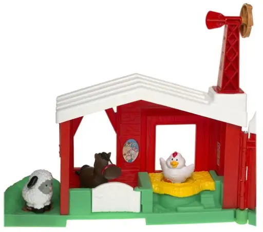 The fence of the Fisher-Price Little People Fun Sounds Farm connects with other play sets. 