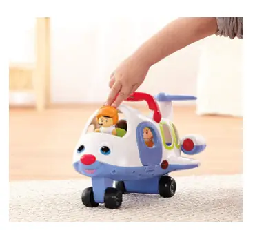 The Fisher Price Little People Lil’ Movers Airplane features 3 figures.