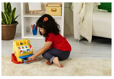 The Fisher-Price Cash Register keep kids engaged in tons of pretend play scenarios.